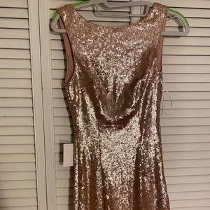 Lulu’s | Low Back Gold Sequin Dress
